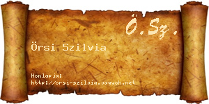 Örsi Szilvia névjegykártya